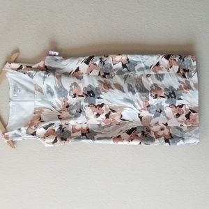St. John Floral Mini Dress - Pink, Gray, Cream